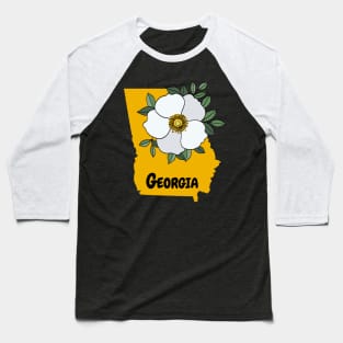 Georgia Cherokee Rose State Flower Baseball T-Shirt